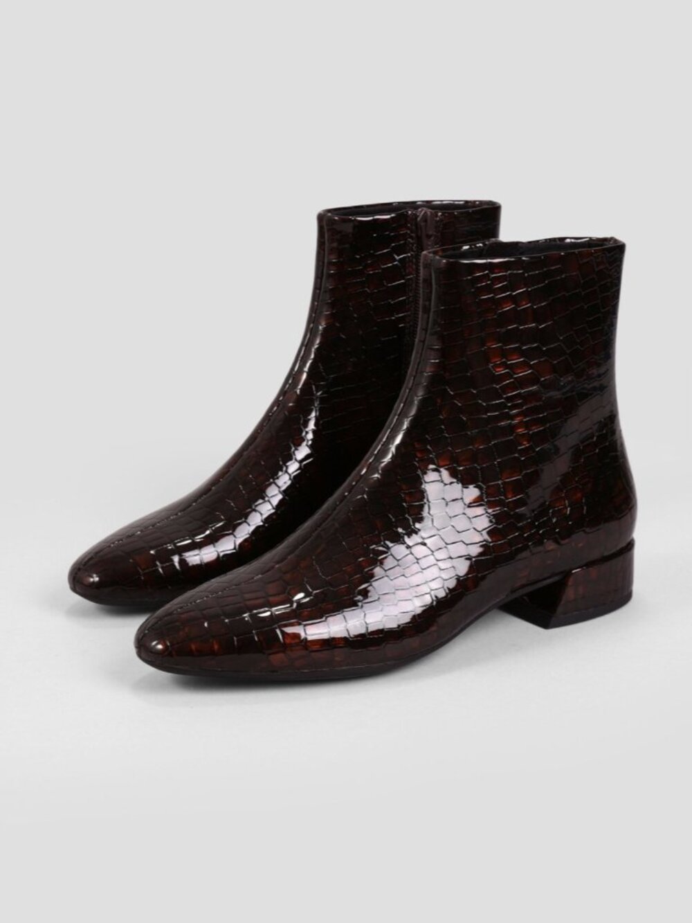 Vagabond Joyce Boots - Dark Brown Croco Embossed Leather - Picture 2 of 8
